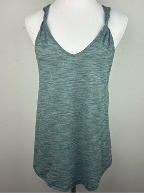 Lululemon Do The Twist Tank Heathered Green V-Neck Tank Top Size 8 Est
